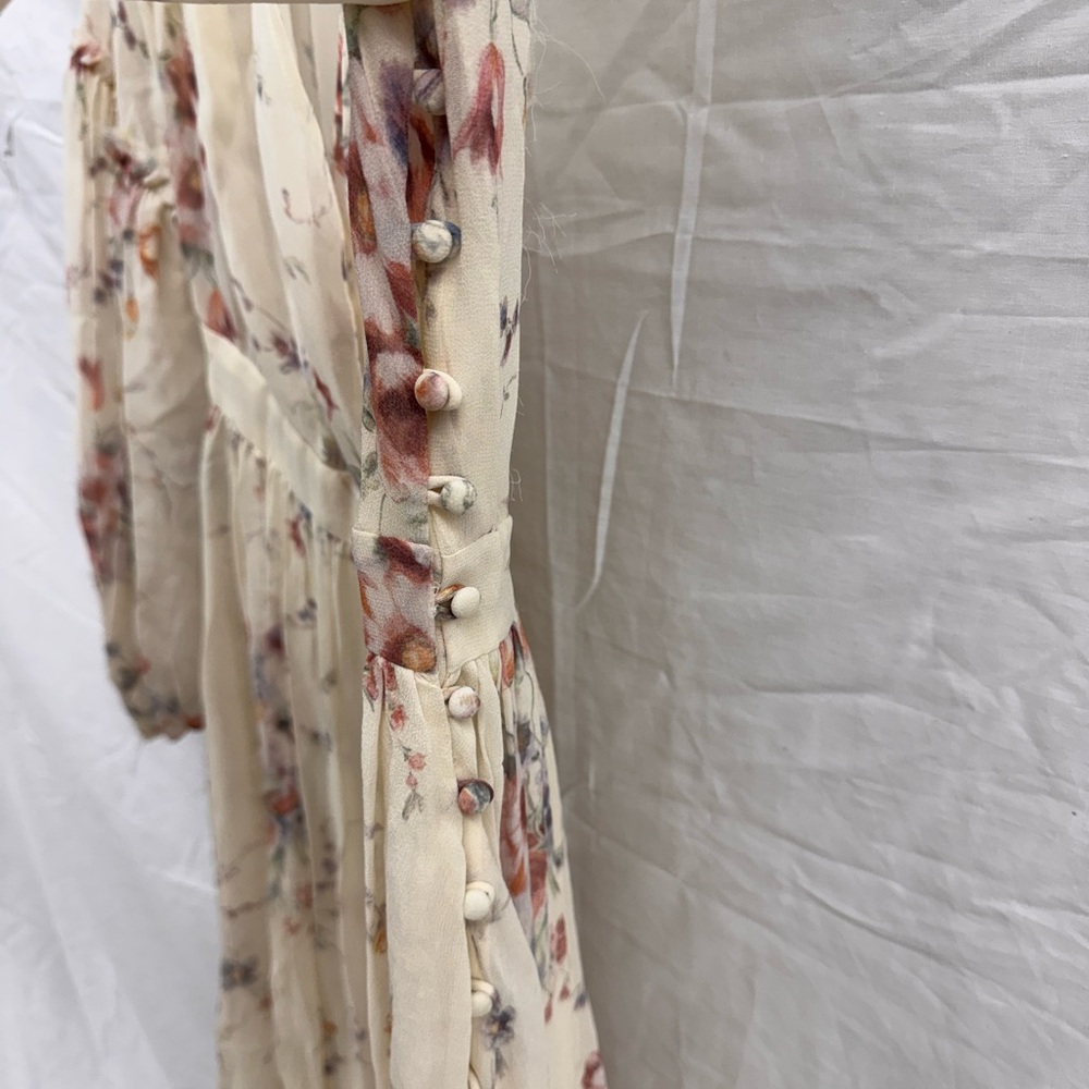 LoveShackFancy Leah Midi Dress, 100% Silk Outer Lining - Picture 2 of 8